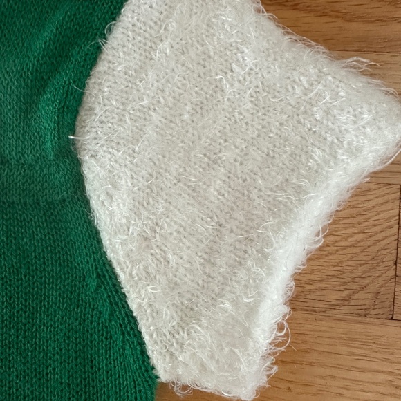 Holiday Elf Dress Sweater Dress Girls Green White Size Medium - Picture 7 of 14